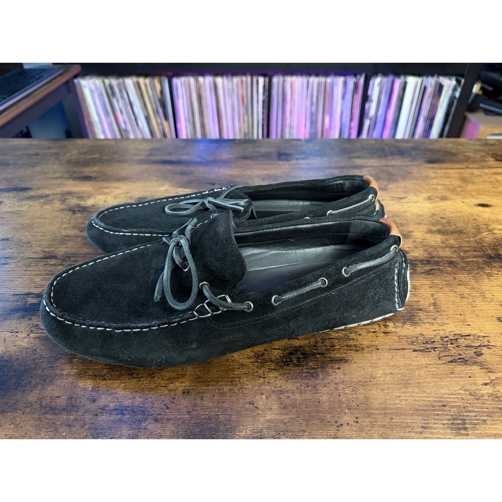 Cole Haan Mens Driving Loafers ZeroGrand Camp Moc BLACK Suede Leather  9.5M